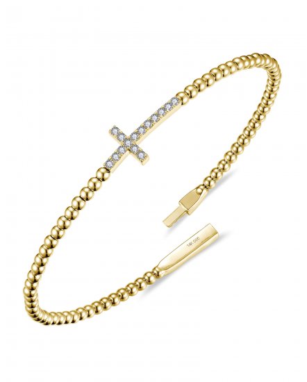 CROSS DIAMOND FLEXIBLE BANGLE BRACELET (TB1007)