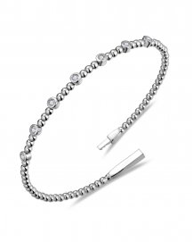 BEZEL DIAMOND FLEXIBLE BANGLE BRACELET (TB1015)