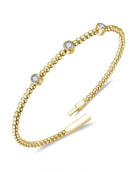 BEZEL DIAMOND FLEXIBLE BANGLE BRACELET (TB1016)