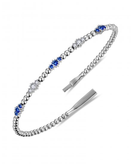 SAPPHIRE DIAMOND FLEXIBLE BANGLE BRACELET (TB1017)