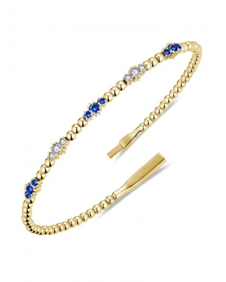 SAPPHIRE DIAMOND FLEXIBLE BANGLE BRACELET (TB1017)