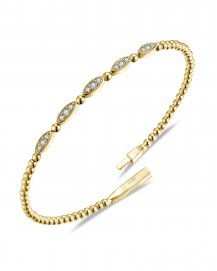 MARQUISE STYLE DIAMOND FLEXIBLE BANGLE BRACELET (TB1018)
