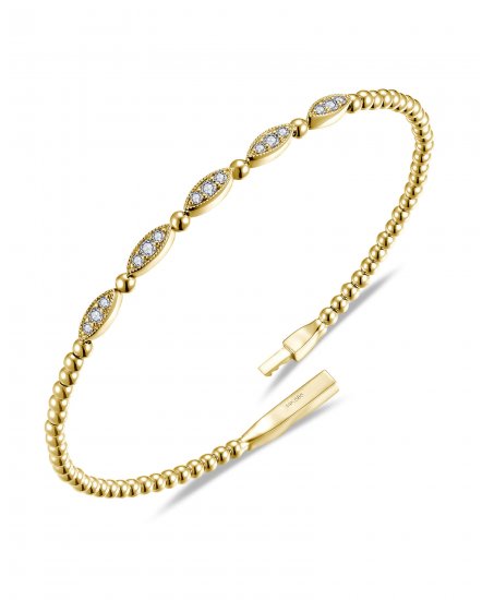 MARQUISE STYLE DIAMOND FLEXIBLE BANGLE BRACELET (TB1018)
