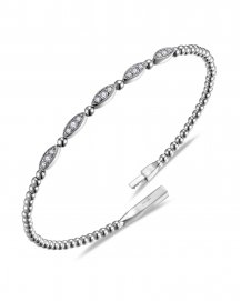 MARQUISE STYLE DIAMOND FLEXIBLE BANGLE BRACELET (TB1018)
