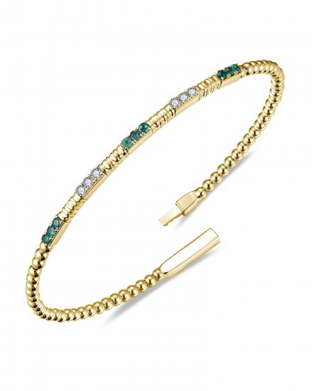 EMERALD DIAMOND FLEXIBLE BANGLE BRACELET (TB1021)
