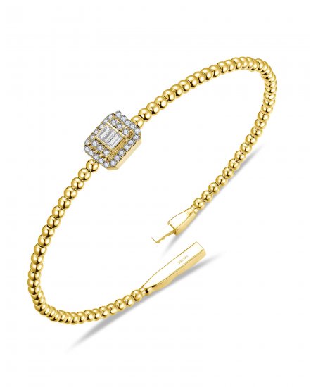 BAGUETTE DIAMOND FLEXIBLE BANGLE BRACELET (TB1029)