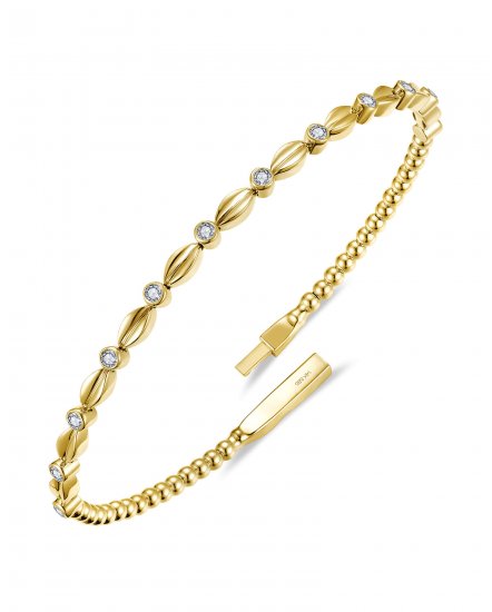 BEZEL DIAMOND FLEXIBLE BANGLE BRACELET (TB1035)