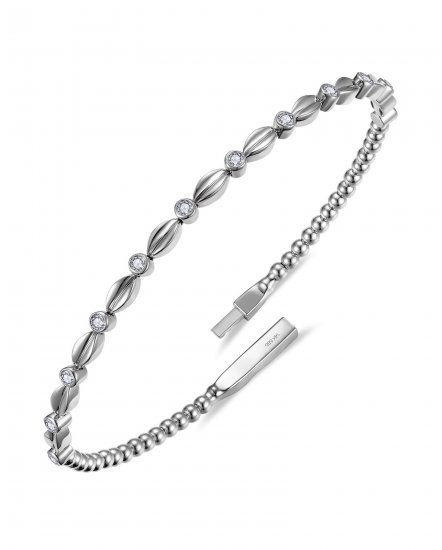 BEZEL DIAMOND FLEXIBLE BANGLE BRACELET (TB1035)