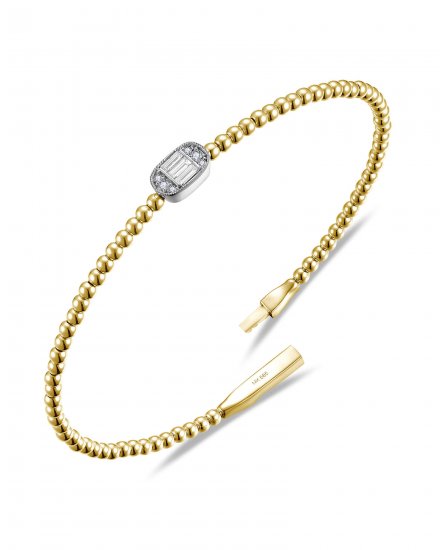 BAGUETTE DIAMOND FLEXIBLE BANGLE BRACELET (TB1038)