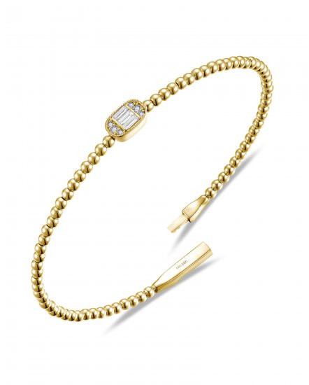BAGUETTE DIAMOND FLEXIBLE BANGLE BRACELET (TB1038)