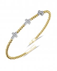 CROSS DIAMOND FLEXIBLE BANGLE BRACELET (TB1039)