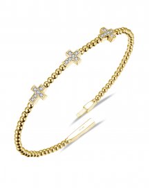 CROSS DIAMOND FLEXIBLE BANGLE BRACELET (TB1039)