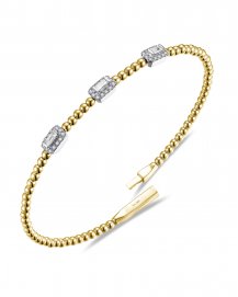 BAGUETTE DIAMOND FLEXIBLE BANGLE BRACELET (TB1043)