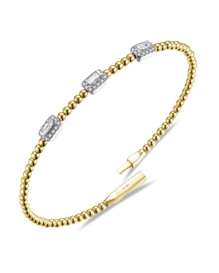 BAGUETTE DIAMOND FLEXIBLE BANGLE BRACELET (TB1043)