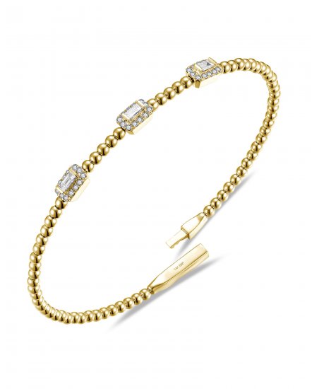 BAGUETTE DIAMOND FLEXIBLE BANGLE BRACELET (TB1043)