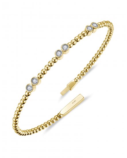 BEZEL DIAMOND FLEXIBLE BANGLE BRACELET (TB1047)