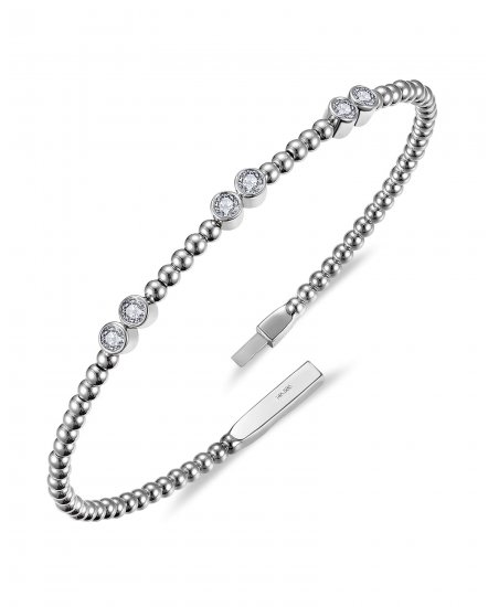 BEZEL DIAMOND FLEXIBLE BANGLE BRACELET (TB1047)