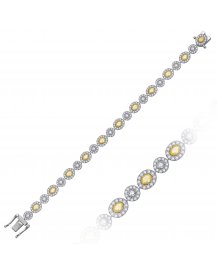 MULTI TONE OVAL DIAMOND BRACELET (TB1050)