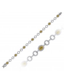 MULTI TONE OVAL DIAMOND BRACELET (TB1068)