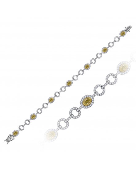 MULTI TONE OVAL DIAMOND BRACELET (TB1068)