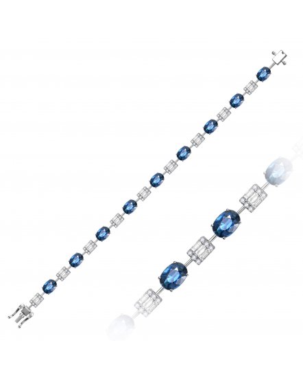 OVAL SAPPHIRE DIAMOND BRACELET (TB1071)