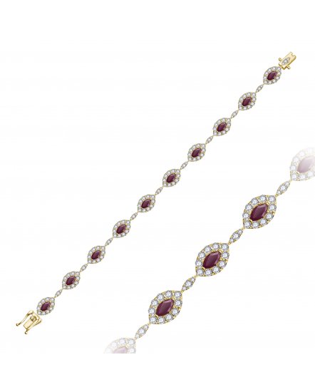 MARQUISE RUBY DIAMOND BRACELET (TB1073)