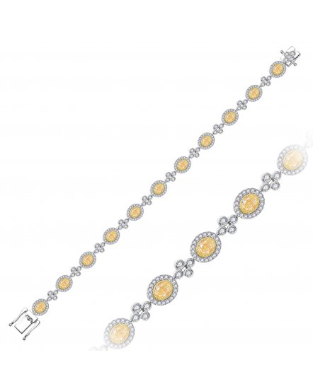 MULTI TONE OVAL DIAMOND BRACELET (TB1074)
