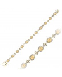MULTI TONE OVAL DIAMOND BRACELET (TB1074)