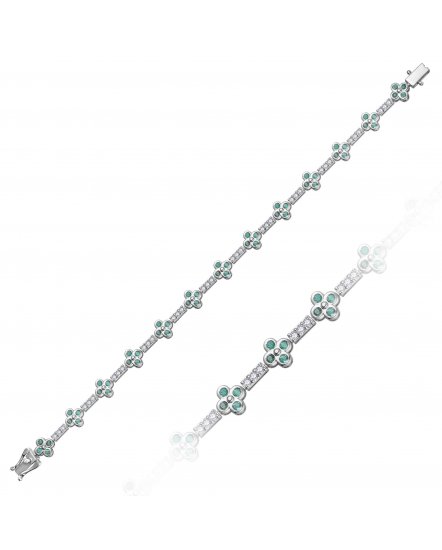 CLOVER STYLE EMERALD DIAMOND BRACELET (TB1077)