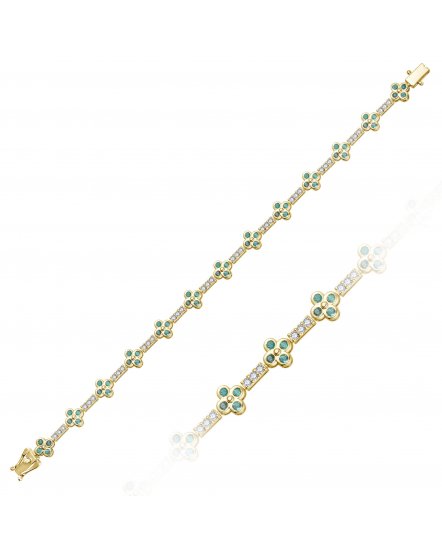 CLOVER STYLE EMERALD DIAMOND BRACELET (TB1077)