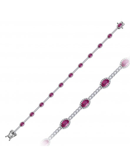 OVAL RUBY DIAMOND BRACELET (TB1084)