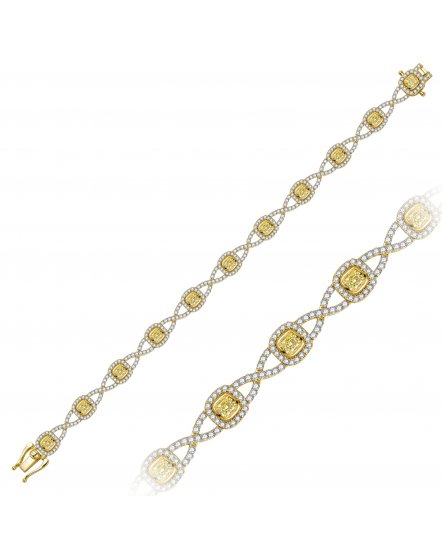 MULTI TONE CUSHION DIAMOND BRACELET (TB1099)