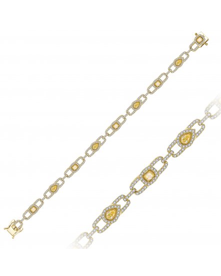 MULTI TONE PEAR CUSHION DIAMOND BRACELET (TB1102)