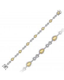 MULTI TONE PEAR DIAMOND BRACELET (TB1103)