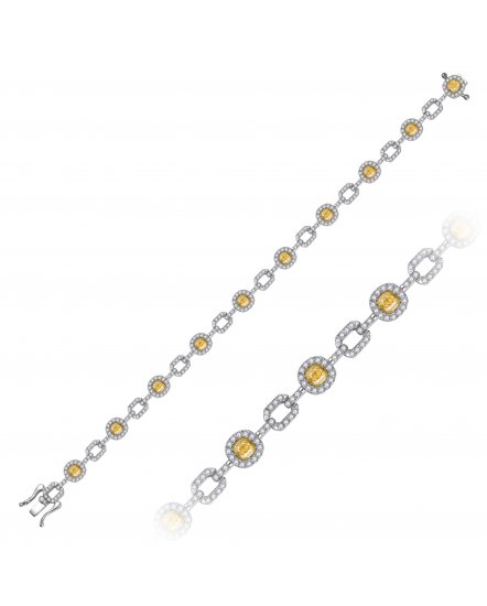MULTI TONE CUSHION DIAMOND BRACELET (TB1105)