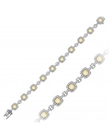 MULTI TONE CUSHION DIAMOND BRACELET (TB1106)