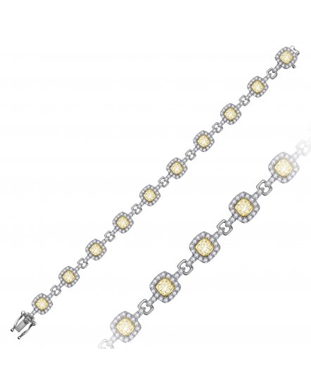 MULTI TONE CUSHION DIAMOND BRACELET (TB1106)