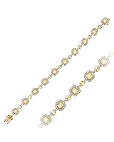MULTI TONE CUSHION DIAMOND BRACELET (TB1106)