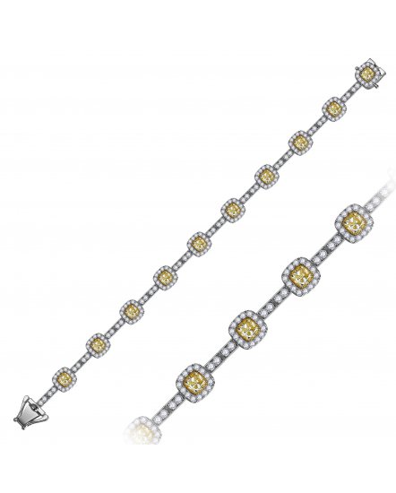 MULTI TONE CUSHION DIAMOND BRACELET (TB1109)