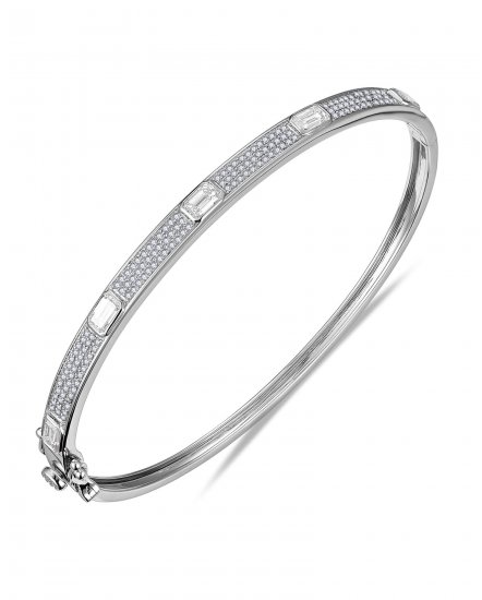 EMERALD CUT DIAMOND BANGLE BRACELET (TB1137)