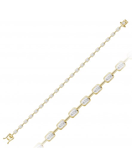 EMERALD CUT DIAMOND BRACELET (TB1146)