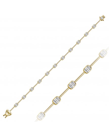 EMERALD CUT DIAMOND BRACELET (TB1152)