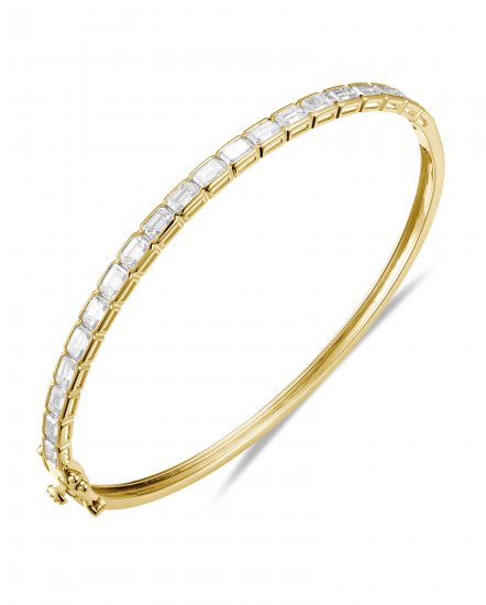 EMERALD CUT DIAMOND BANGLE BRACELET (TB1160)