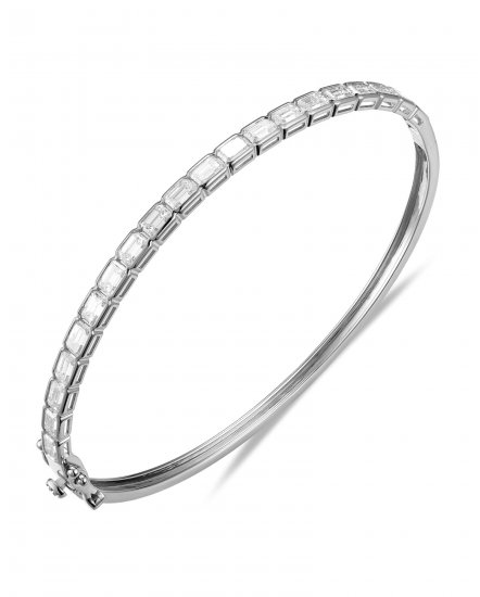 EMERALD CUT DIAMOND BANGLE BRACELET (TB1160)