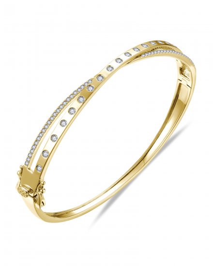 CRISS CROSS STYLE DIAMOND BANGLE BRACELET (TB1163)