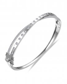 CRISS CROSS STYLE DIAMOND BANGLE BRACELET (TB1163)