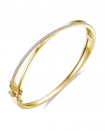 CRISS CROSS STYLE DIAMOND BANGLE BRACELET (TB1170)