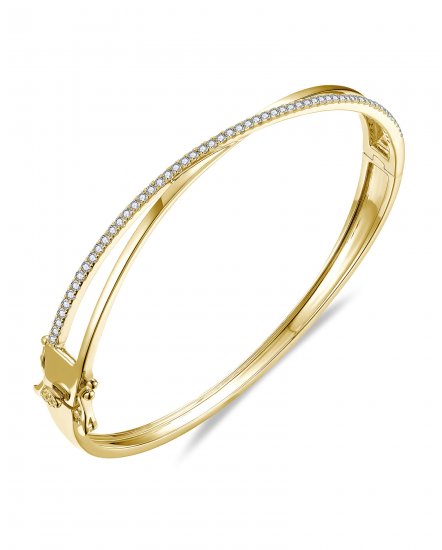 CRISS CROSS STYLE DIAMOND BANGLE BRACELET (TB1170)