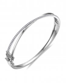 CRISS CROSS STYLE DIAMOND BANGLE BRACELET (TB1170)