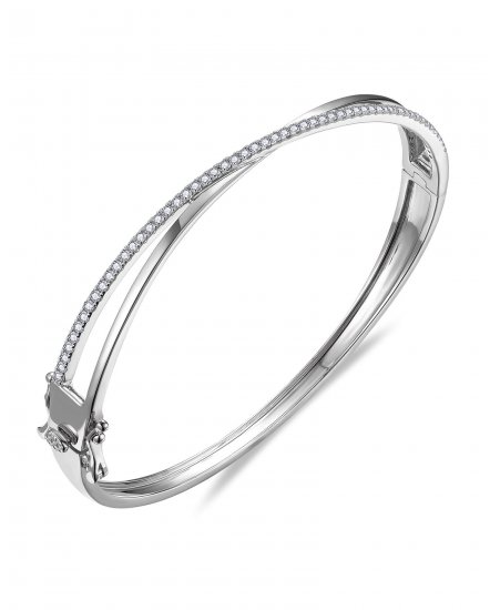 CRISS CROSS STYLE DIAMOND BANGLE BRACELET (TB1170)